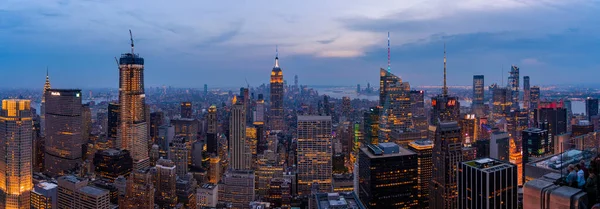 New York Mei 2019 New York City Nachtelijke Skyline Met — Stockfoto