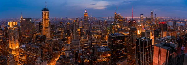 2019年5月30日 纽约市的夜空 曼哈顿有城市景观和摩天大楼 — 图库照片
