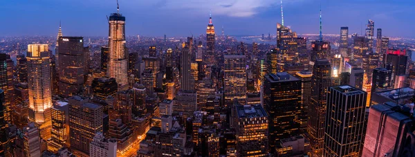 Нью Йорк Мая 2019 Года Ночной Горизонт Нью Йорка Городским — стоковое фото