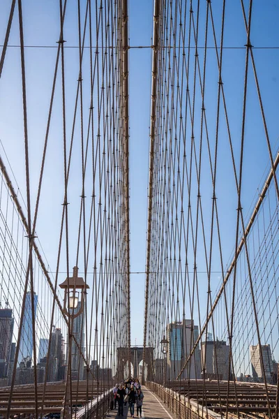 Närbild Brooklyn Bron Från Brooklyn Bron — Stockfoto