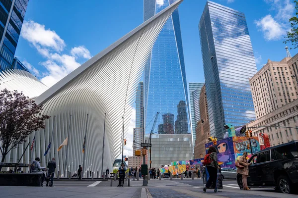 New York City Maj 2019 Utmärkande Arkitektonisk Form Oculus Transportnav — Stockfoto