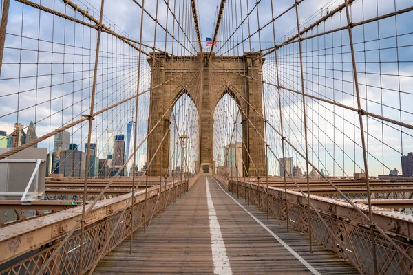 Ponte Vazia Brooklyn Durante Confinamento Nova York Por Causa Pandemia — Fotografia de Stock