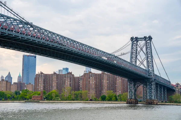 Widok Mostu Williamsburg Znaku Domino Park Williamsburgu Nowy Jork — Zdjęcie stockowe