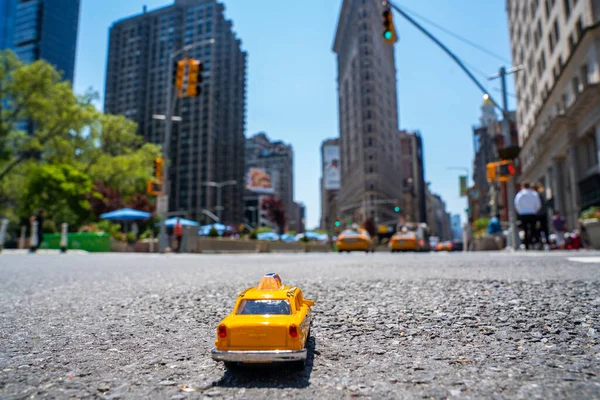 Nova Iorque Eua Maio 2019 Táxi Amarelo Nova Iorque Com — Fotografia de Stock
