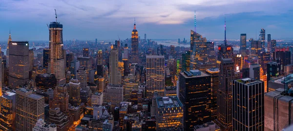 Нью Йорк Мая 2019 Года Ночной Горизонт Нью Йорка Городским — стоковое фото