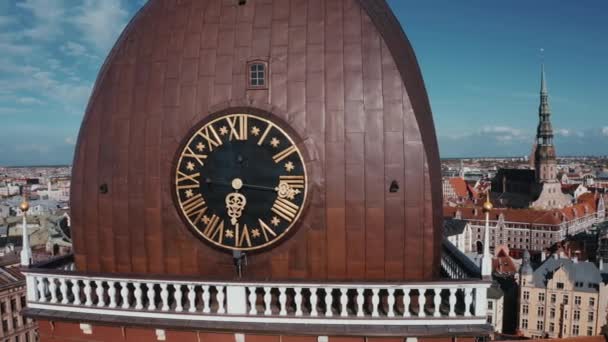 Riga Lettland Stadtbild Von Riga Einem Sonnigen Sommertag Berühmtes Wahrzeichen — Stockvideo