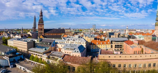 Városkép Légi Panoráma Régi Város Riga Kupola Katedrális Gyönyörű Kilátás — Stock Fotó