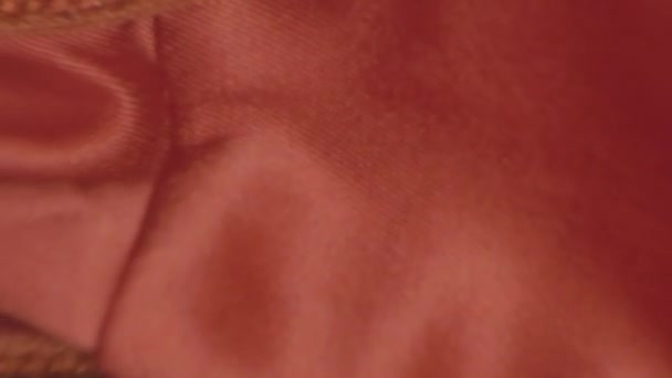 Makro Zbliżenie Widok Różowy Kobiet Bielizna Zestaw Stole — Wideo stockowe