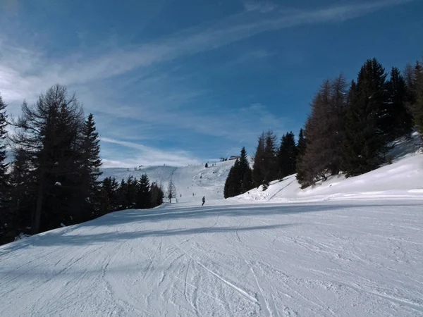 Skifahren Den Italienischen Alpen — Stockfoto