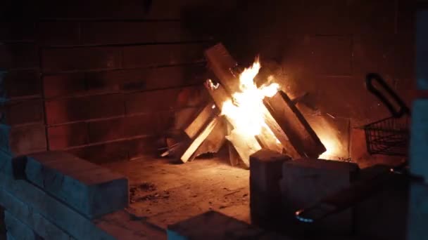 Krbu Hoří Oheň — Stock video