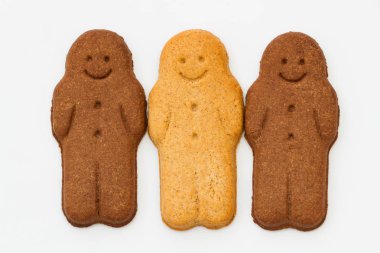 Satır çok ırklı zencefilli kurabiye adam