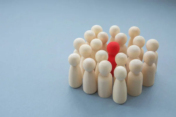 Single Red Person Surrounded Others Diversity Infectious Disease Image Representing — Stock Photo, Image