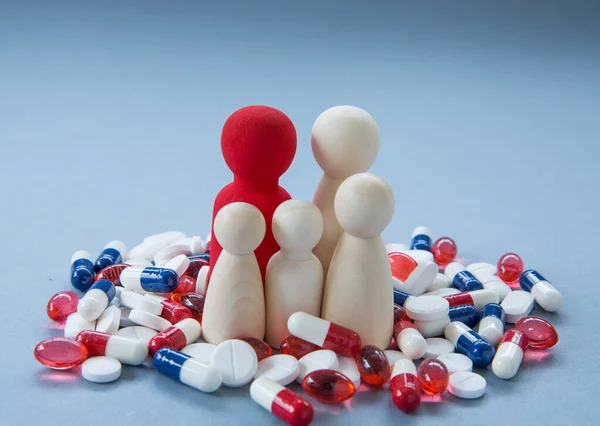 Ein Konzept Des Missbrauchs Und Der Übermäßigen Einnahme Von Pillen — Stockfoto