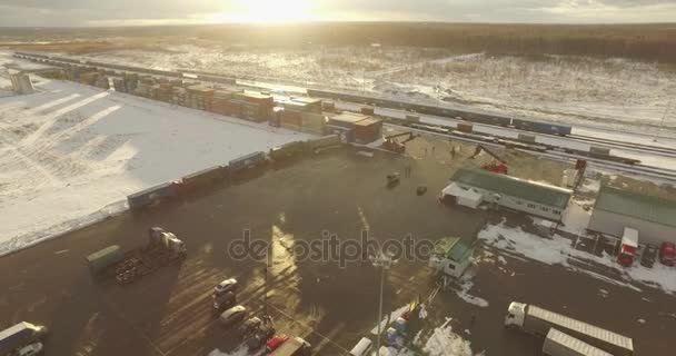 Rail Freight rangeerterrein — Stockvideo