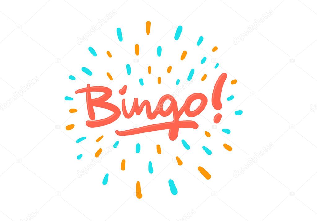 Bingo vector logo postcard with splash effect