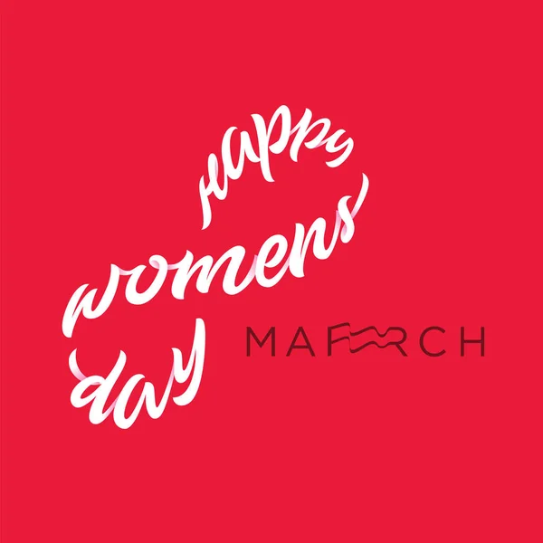 Feliz Ilustración Letras Del Día Mujer Marzo Ilustración De Stock