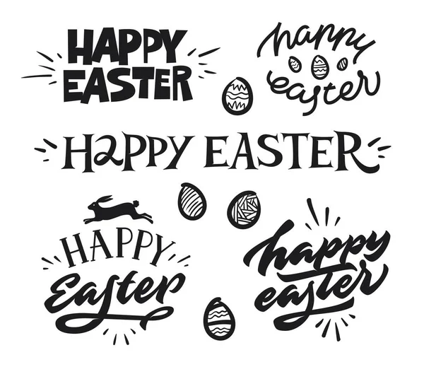 Feliz Pascua. Letras dibujadas a mano premium Ilustración De Stock
