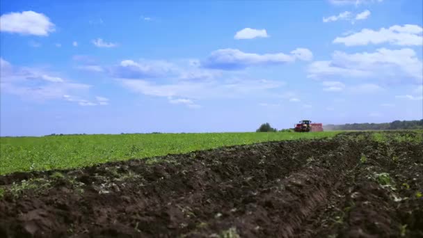 Agricultura tractores plantas de siembra — Vídeo de stock