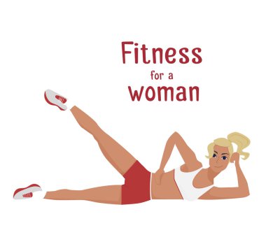 Vektör kız yapar gluteal kas egzersizleri yalan konum