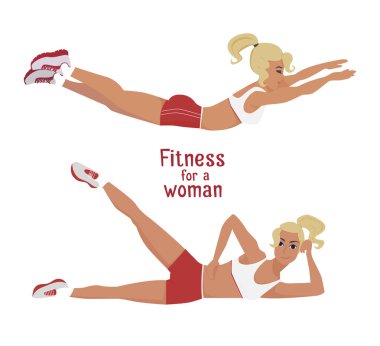 Pozisyon yalan gluteal exercies vektör kız yok