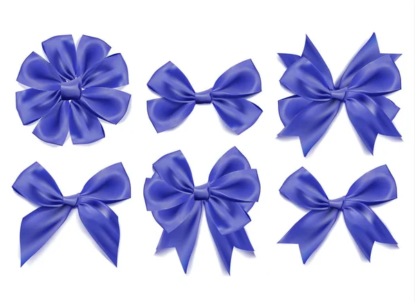 Vector 3d cinta realista en forma de arcos azules conjunto. fondo aislado — Archivo Imágenes Vectoriales