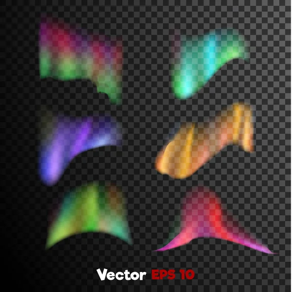 Vector realista 3d norte, luz polar sobre fondo transparente oscuro — Archivo Imágenes Vectoriales