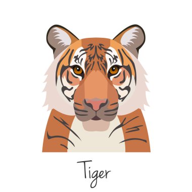 vektör kaplan başı izole. Düz stil, çizgi film nesnesi