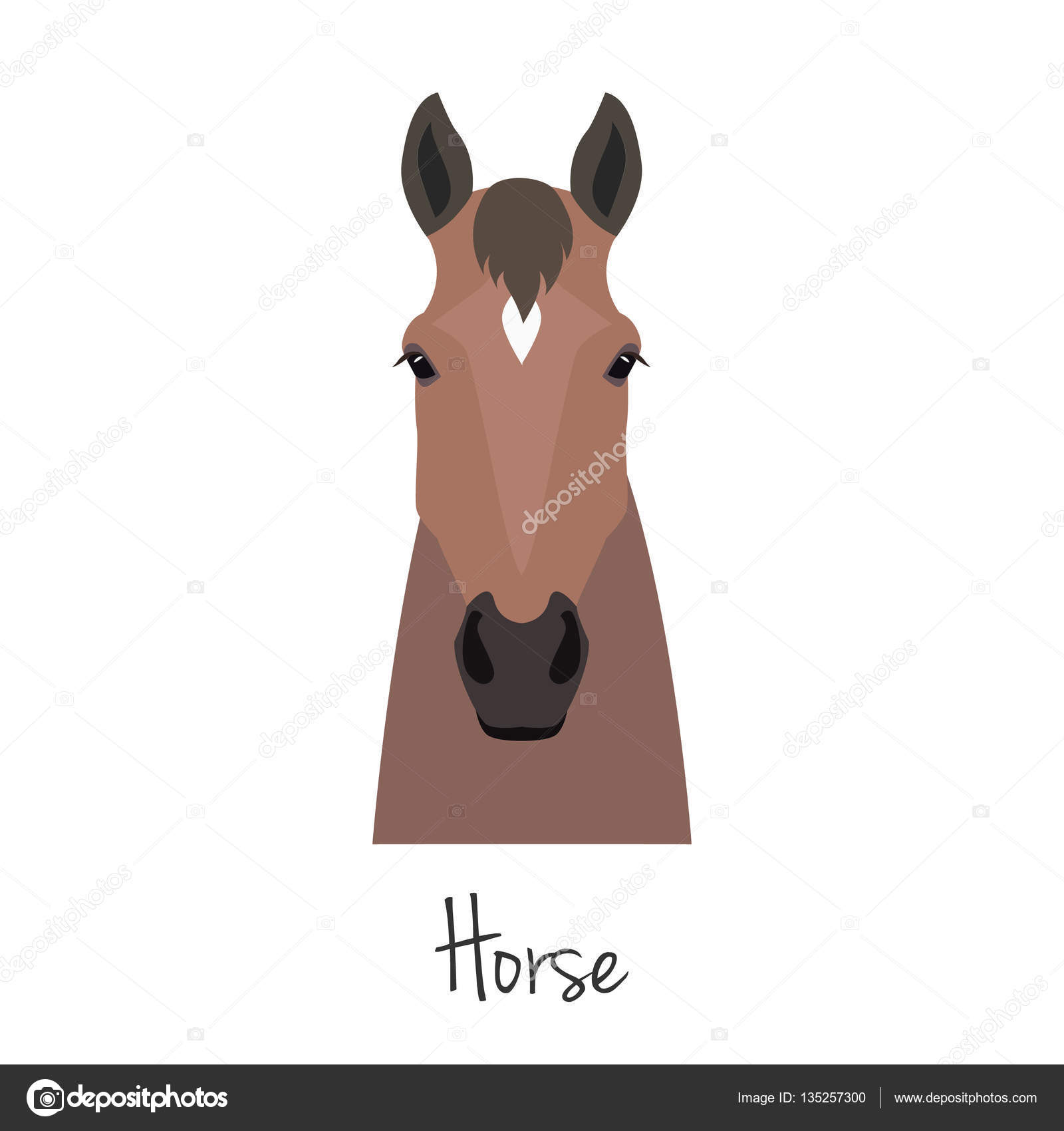 Cartaz com marcas de cabeça de cavalo na frente ilustração vetorial