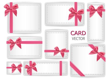 Gifr ambalaj ipek kurdele papyon ile vektör tatil hediyesi, ayarla