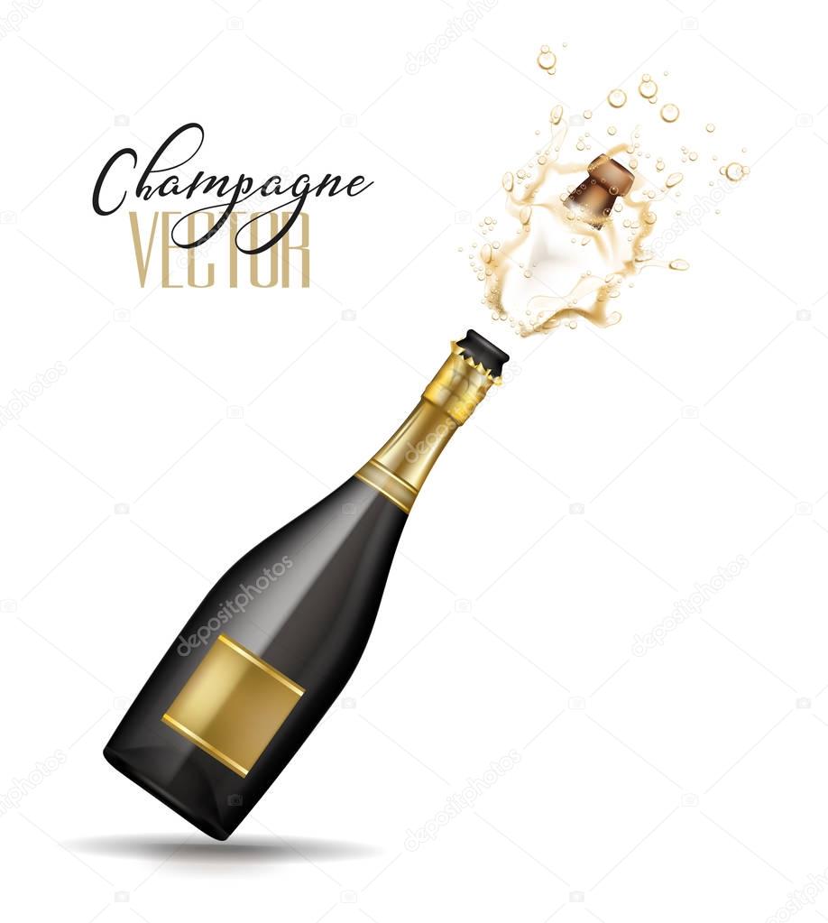 vector realistic champagne explosion