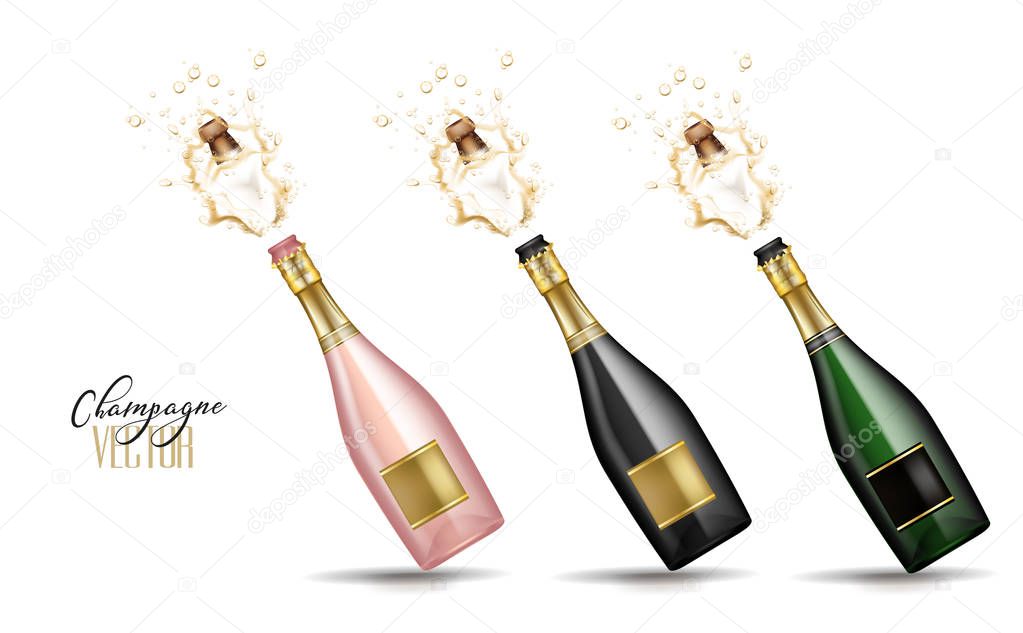 vector realistic champagne explosion