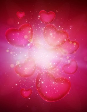 vector valentines day card with hearts template clipart