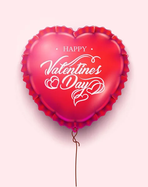 Vector valentines day card heart air balloon — Stock Vector
