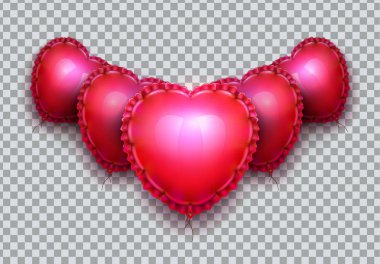 Gerçekçi hava balonları zarif kalp şeklinde