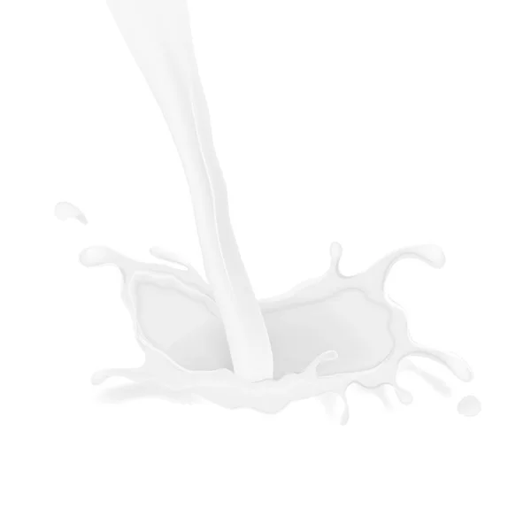 Vector realistische melk splash, vloeibare werveling — Stockvector