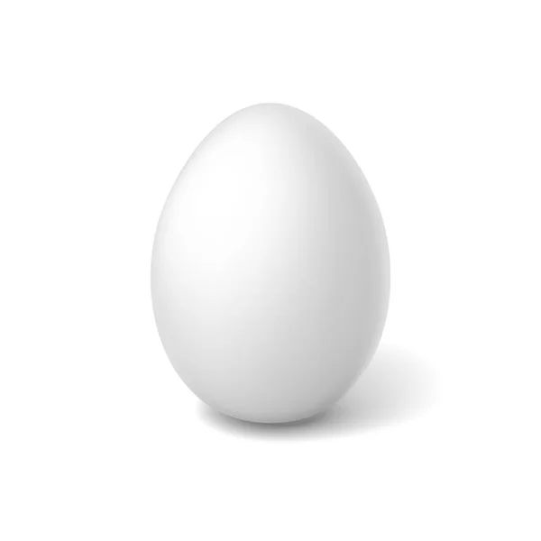 Векторное реалистичное куриное белое яйцо, пасхальная весна — стоковый вектор