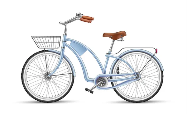 Vector albastru biciclete realist 3d izolat — Vector de stoc