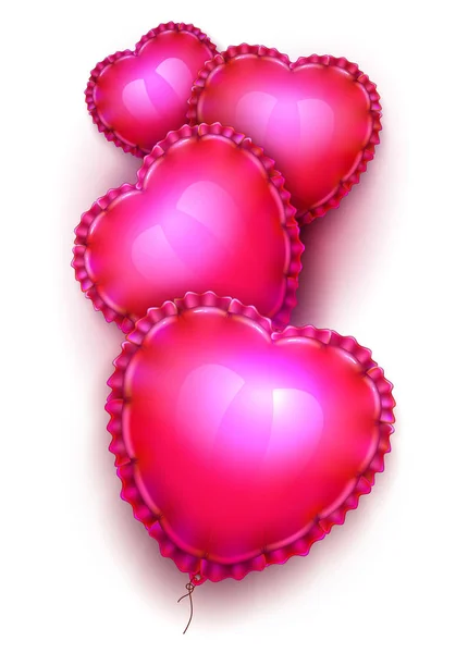 Реалистичные воздушные шары в форме элегантного сердца — стоковый вектор