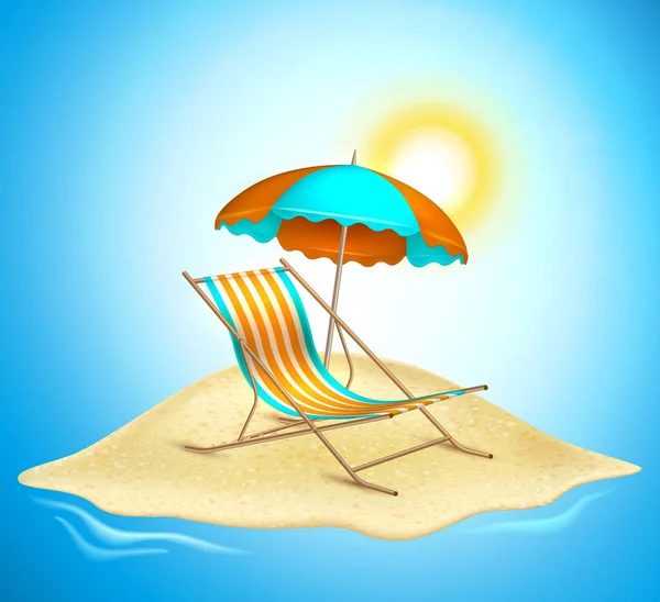 Vecteur vacances d'été réaliste affiche 3d — Image vectorielle