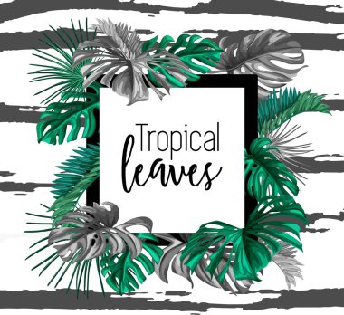 Vektör tropikal egzotik yaz afiş bırakır