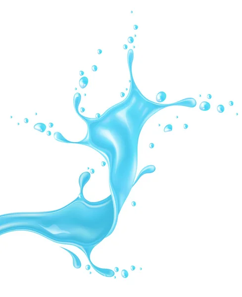 Vektor realistische blaue Wasserspritzfarbe — Stockvektor