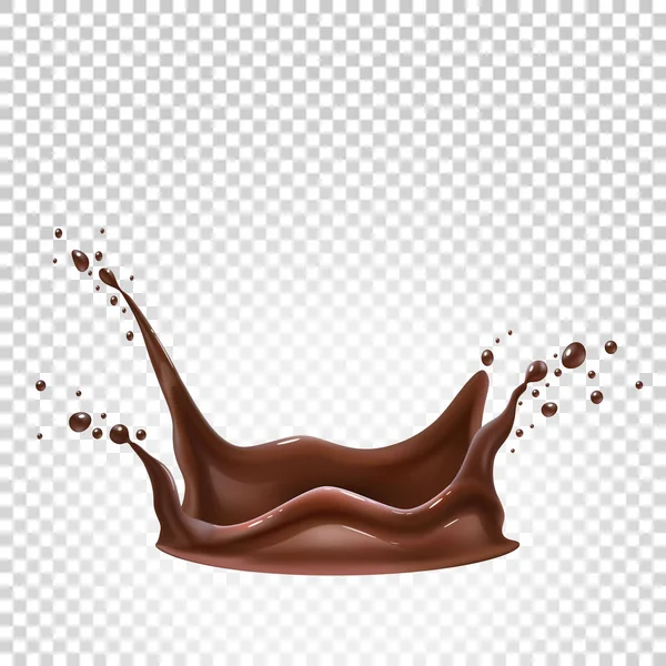Vector realistische chocolade splash, vloeibare dwarrelen — Stockvector