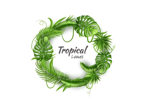 Realistyczne tropikalny wektor pozostawia egzotyczne wakacje — Wektor stockowy