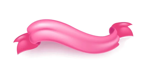 Векторный реалистичный розовый шелковый ленточный свиток — стоковый вектор