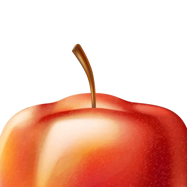 Vector realista fruta de manzana roja 3d primer plano — Vector de stock