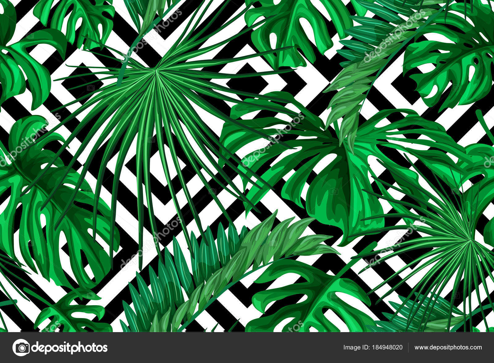 Vector Tropical Leaves Summer Seamless Pattern Vector Image By C Irinabelokrylova Vector Stock