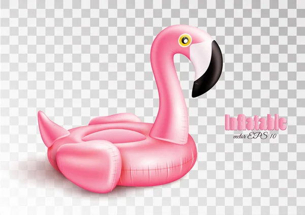 矢量3d 粉红火烈鸟充气池环 — 图库矢量图片