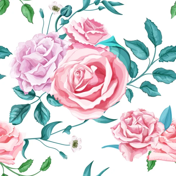 Векторна квітка Роза Безшовний візерунок — стоковий вектор