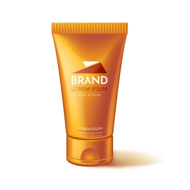 Vektör gerçekçi güneş koruyucu güneş kremi tüp mockup reklam