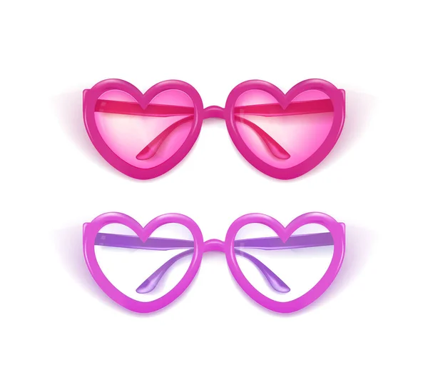 Διάνυσμα ρεαλιστικά γυαλιά καρδιά σχήμα photobooth — Διανυσματικό Αρχείο